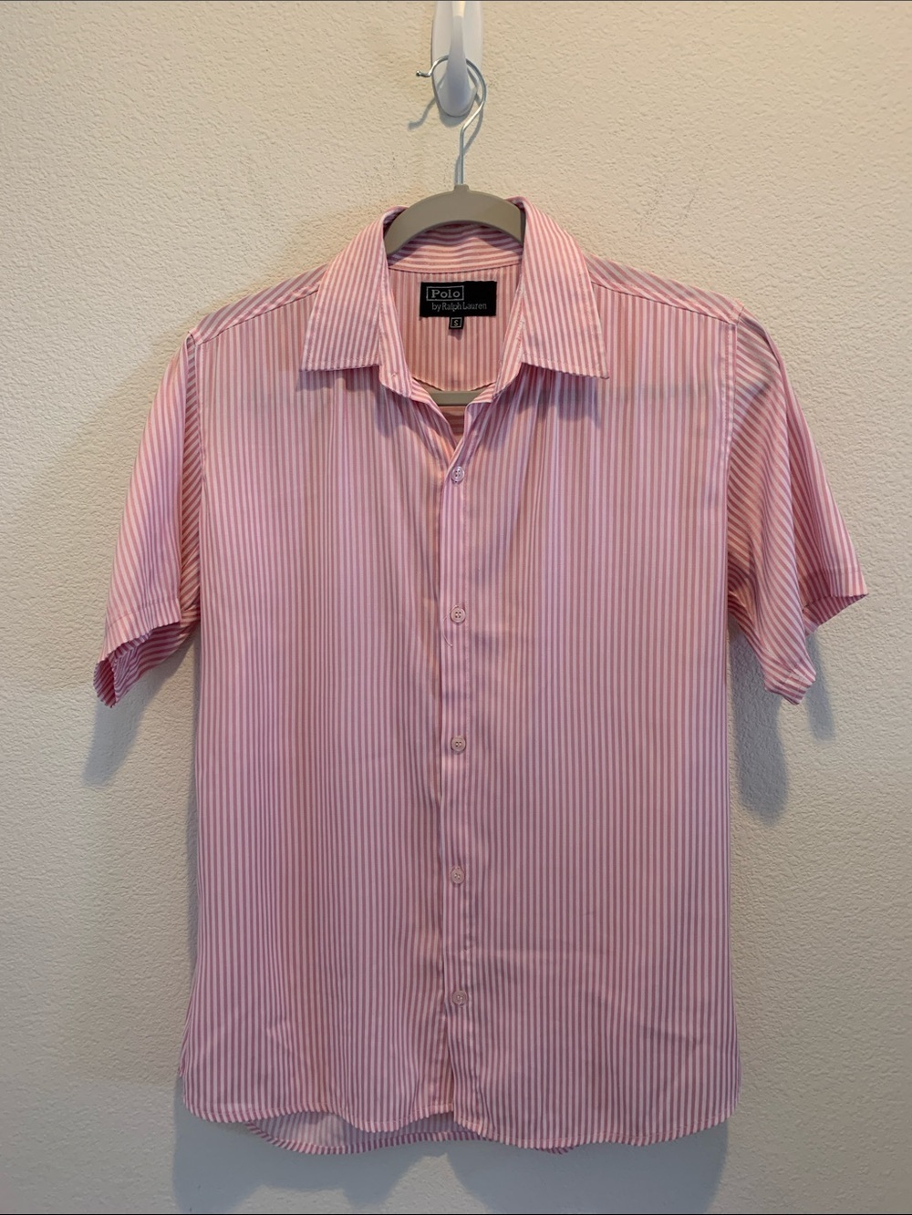 Polo by Ralph Lauren Pink & White Striped Short-Sleeve Button-Up Shirt